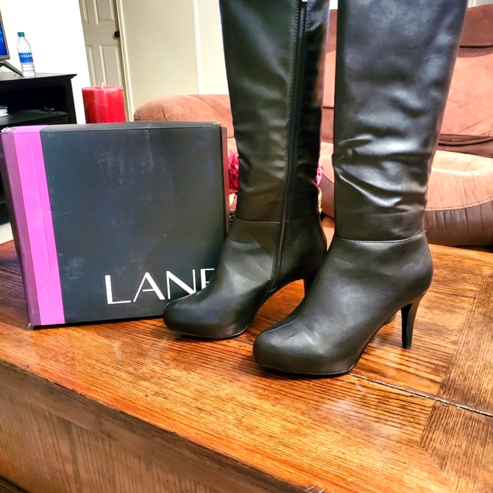 Lane Bryant Black Wide Calf Boots in 9W